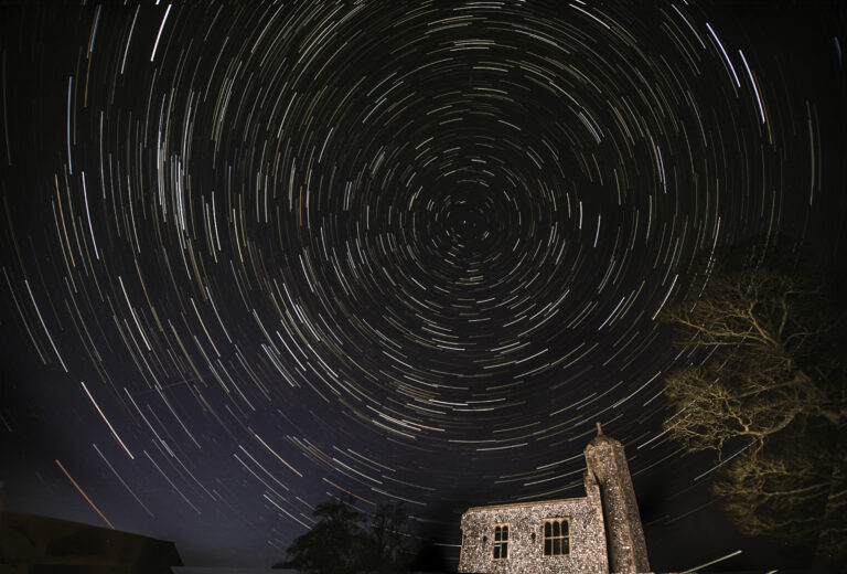 Stars over Baconsthorpe Meadows (photo by Robin Myerscough)